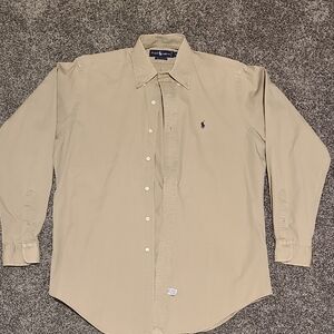 Polo by Ralph Lauren Men's Beige Button Down Shirt